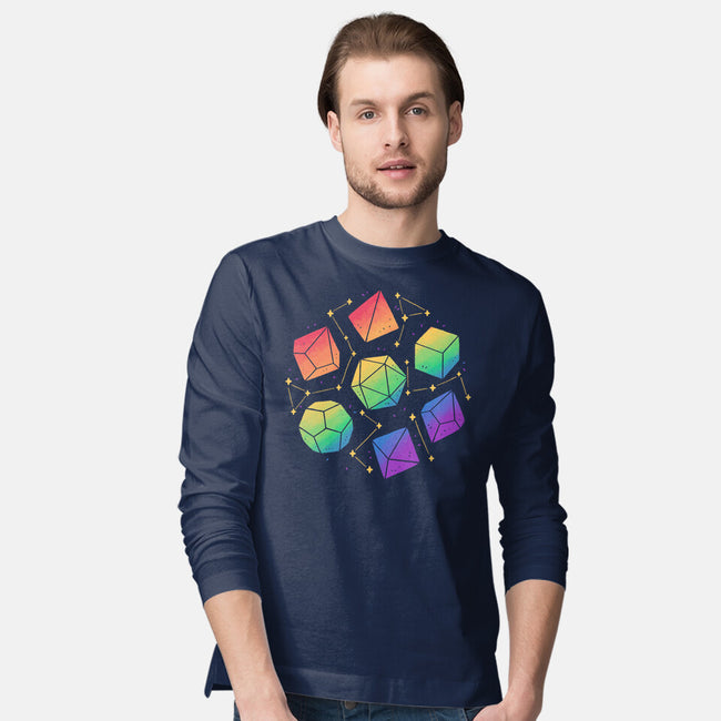 Rainbow Galaxy DND Dice-Mens-Long Sleeved-Tee-xMorfina