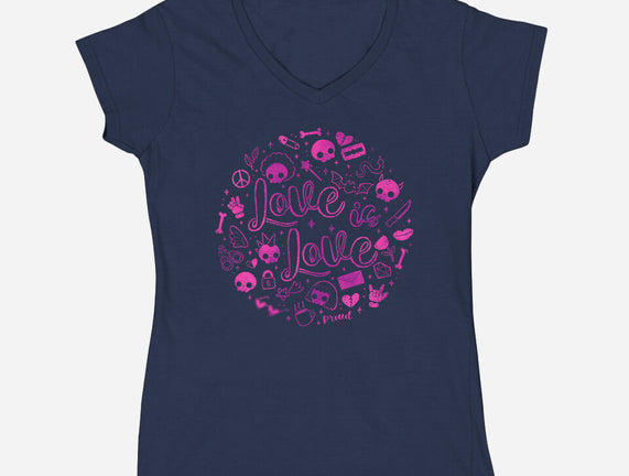 Love Is Love Pink Skulls