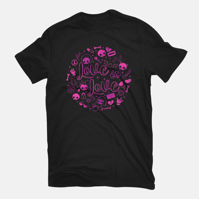 Love Is Love Pink Skulls-Mens-Heavyweight-Tee-xMorfina