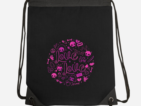 Love Is Love Pink Skulls