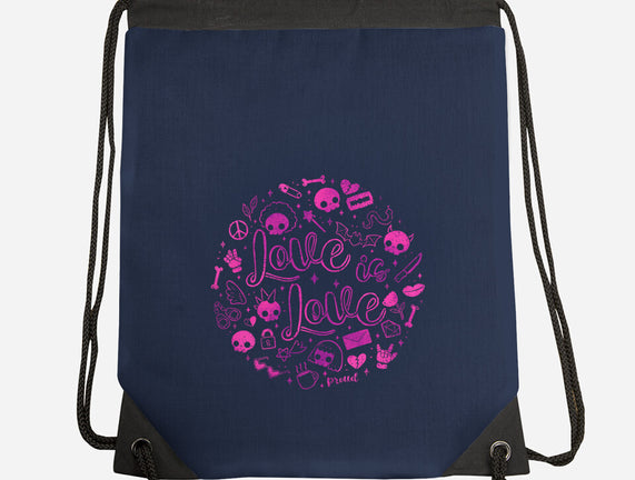 Love Is Love Pink Skulls