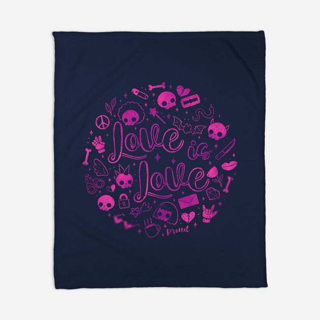 Love Is Love Pink Skulls-None-Fleece-Blanket-xMorfina