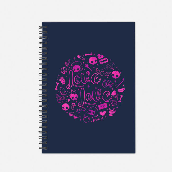 Love Is Love Pink Skulls-None-Dot Grid-Notebook-xMorfina