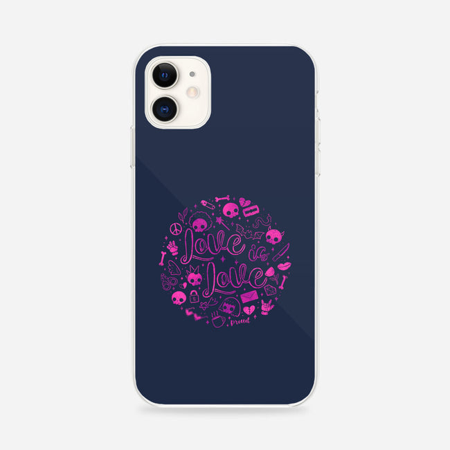 Love Is Love Pink Skulls-iPhone-Snap-Phone Case-xMorfina