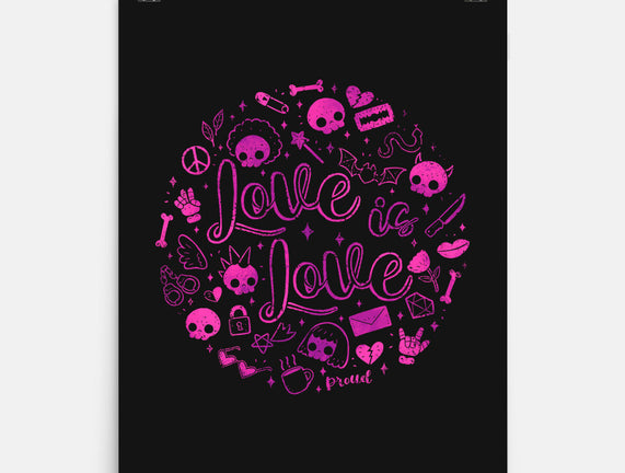 Love Is Love Pink Skulls