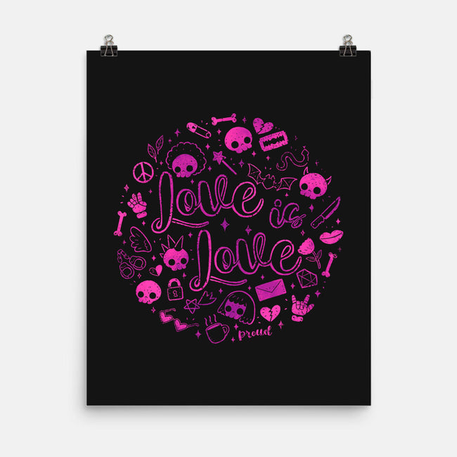 Love Is Love Pink Skulls-None-Matte-Poster-xMorfina