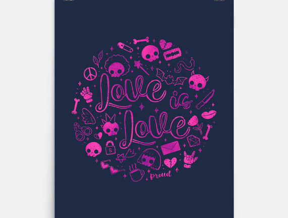 Love Is Love Pink Skulls