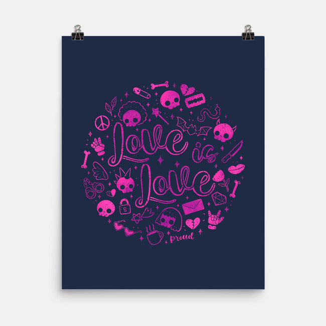 Love Is Love Pink Skulls-None-Matte-Poster-xMorfina