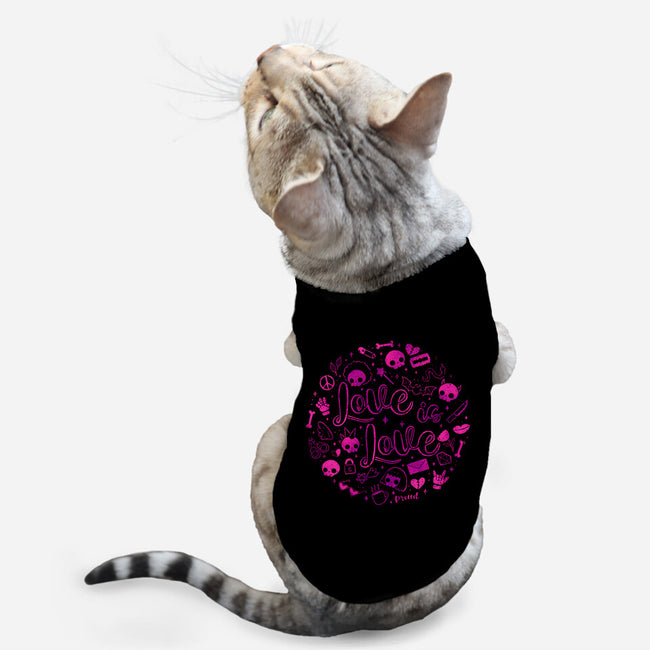 Love Is Love Pink Skulls-Cat-Basic-Pet Tank-xMorfina