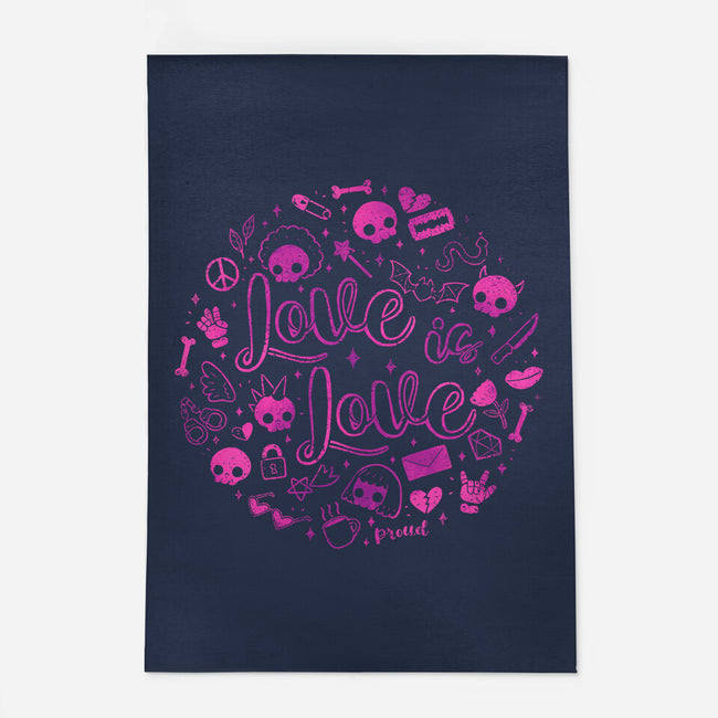 Love Is Love Pink Skulls-None-Outdoor-Rug-xMorfina