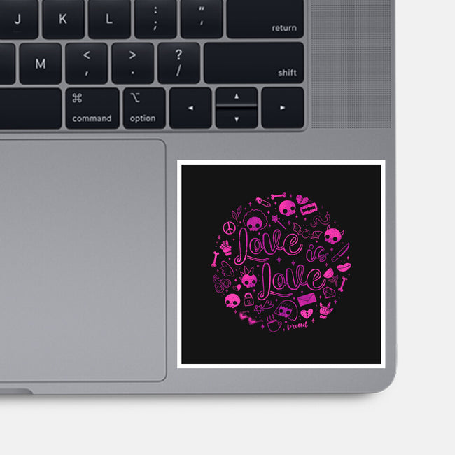 Love Is Love Pink Skulls-None-Glossy-Sticker-xMorfina