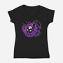 Black Cat Tamagotchi-Womens-V-Neck-Tee-xMorfina