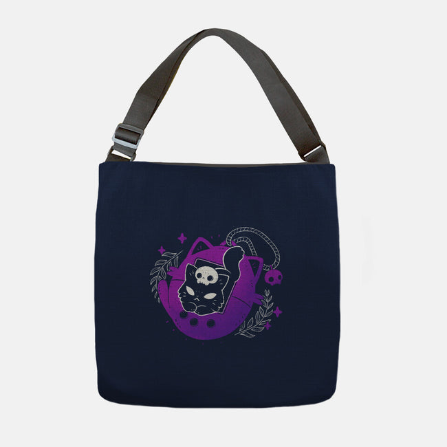 Black Cat Tamagotchi-None-Adjustable Tote-Bag-xMorfina