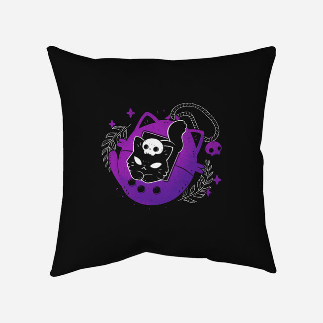 Black Cat Tamagotchi-None-Non-Removable Cover w Insert-Throw Pillow-xMorfina