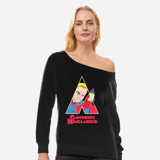 A Clockwork Homelander-Womens-Off Shoulder-Sweatshirt-naomori