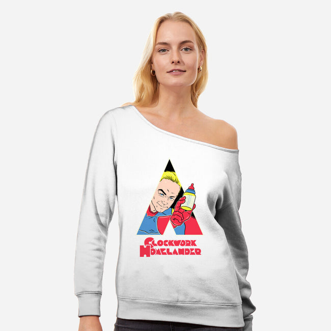A Clockwork Homelander-Womens-Off Shoulder-Sweatshirt-naomori