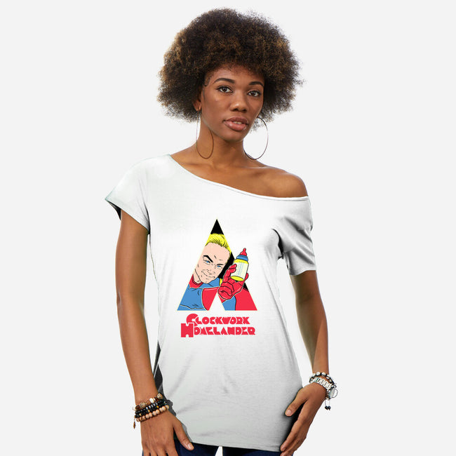 A Clockwork Homelander-Womens-Off Shoulder-Tee-naomori