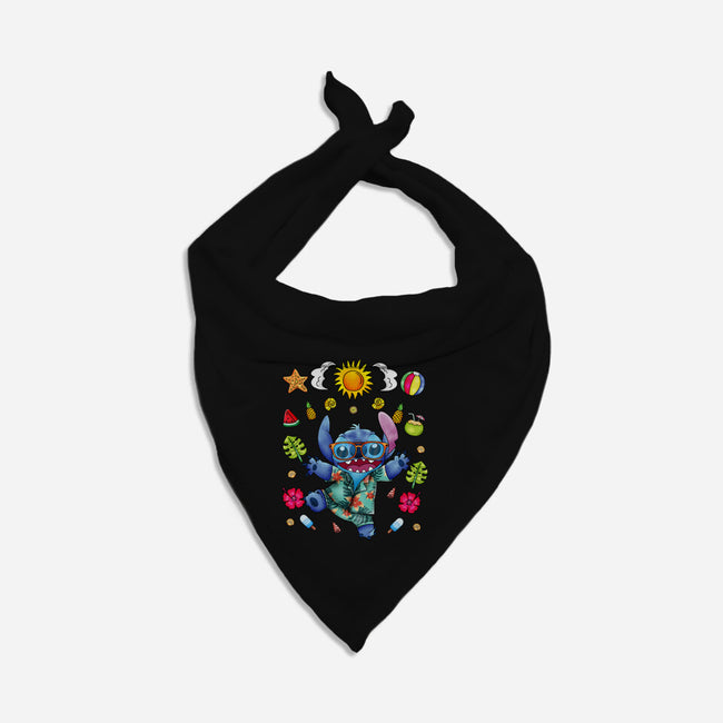 Ohana Stitch Summer-Cat-Bandana-Pet Collar-JamesQJO