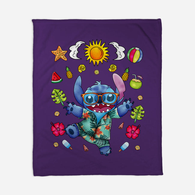 Ohana Stitch Summer-None-Fleece-Blanket-JamesQJO