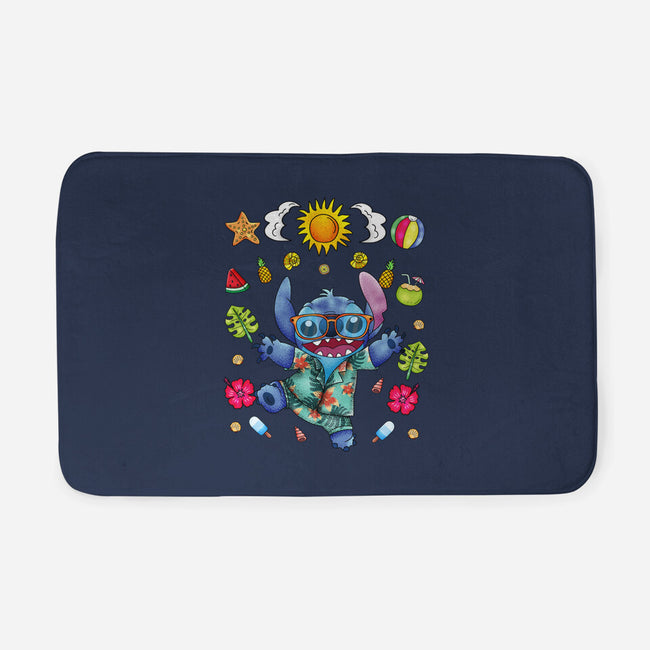 Ohana Stitch Summer-None-Memory Foam-Bath Mat-JamesQJO