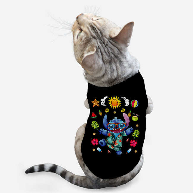 Ohana Stitch Summer-Cat-Basic-Pet Tank-JamesQJO