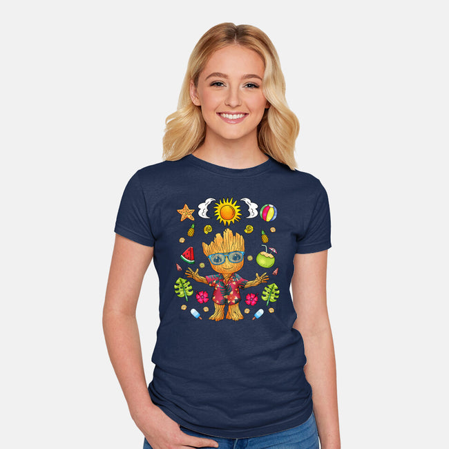 I'm Groot Summer-Womens-Fitted-Tee-JamesQJO