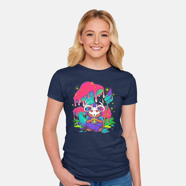 Mushroom Underworld Fox-Womens-Fitted-Tee-ellr