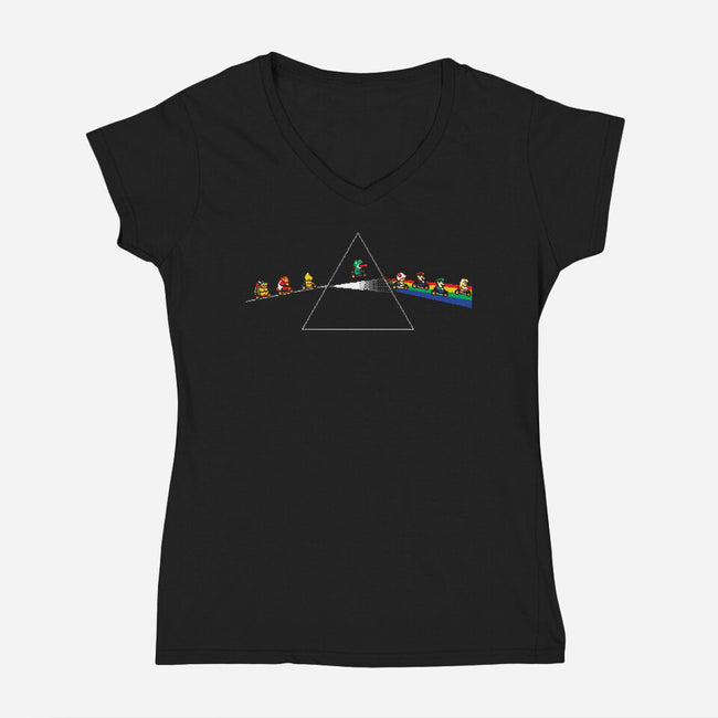 Dark Side Of The Rainbow-Womens-V-Neck-Tee-dalethesk8er