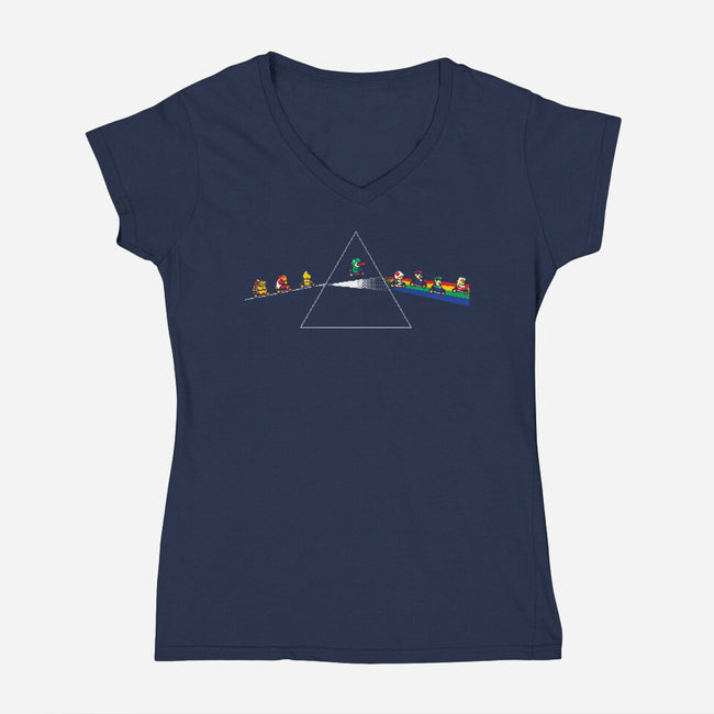 Dark Side Of The Rainbow-Womens-V-Neck-Tee-dalethesk8er