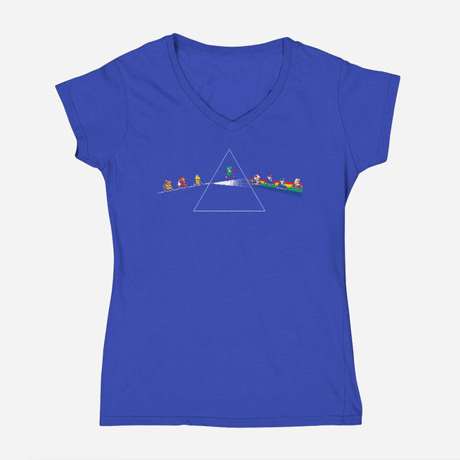 Dark Side Of The Rainbow-Womens-V-Neck-Tee-dalethesk8er