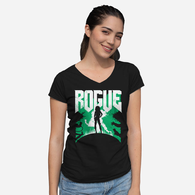 Rog 92-Womens-V-Neck-Tee-rocketman_art