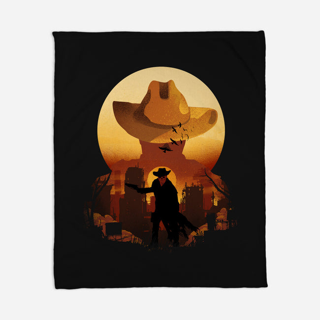 Wasteland Sunset-None-Fleece-Blanket-dandingeroz