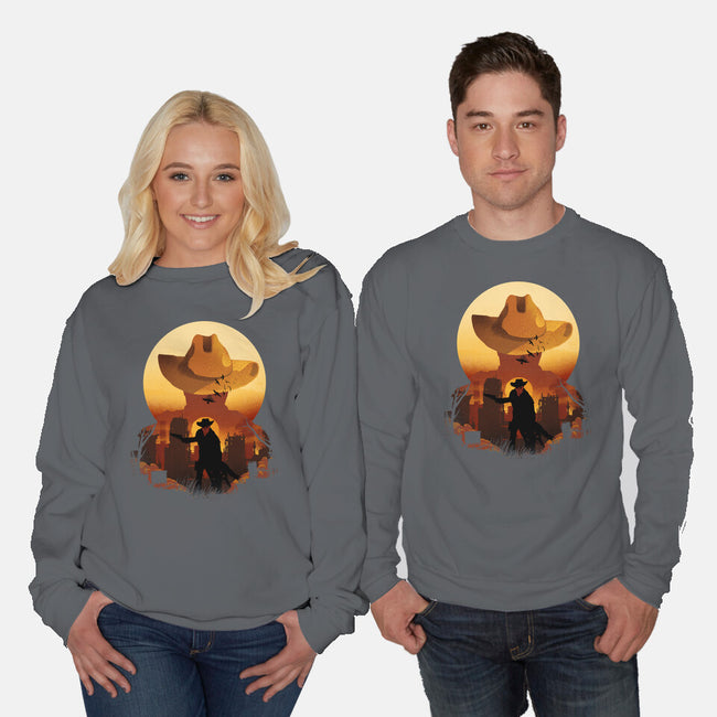 Wasteland Sunset-Unisex-Crew Neck-Sweatshirt-dandingeroz