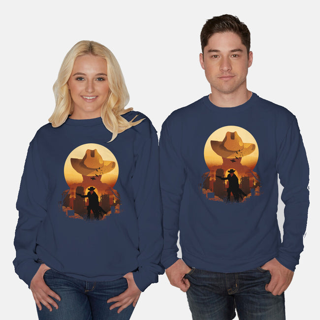 Wasteland Sunset-Unisex-Crew Neck-Sweatshirt-dandingeroz