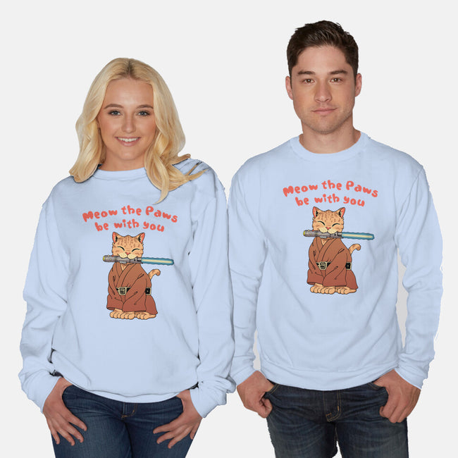 Meow The Paws Be With You-Unisex-Crew Neck-Sweatshirt-vp021