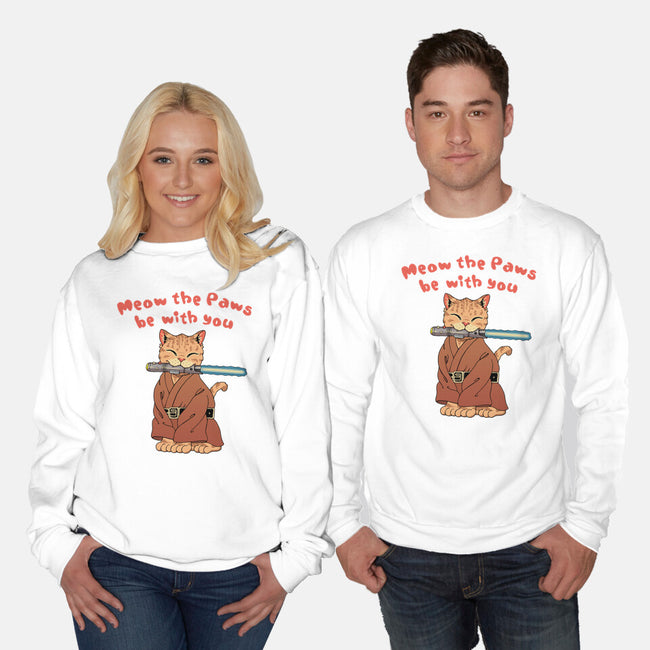 Meow The Paws Be With You-Unisex-Crew Neck-Sweatshirt-vp021