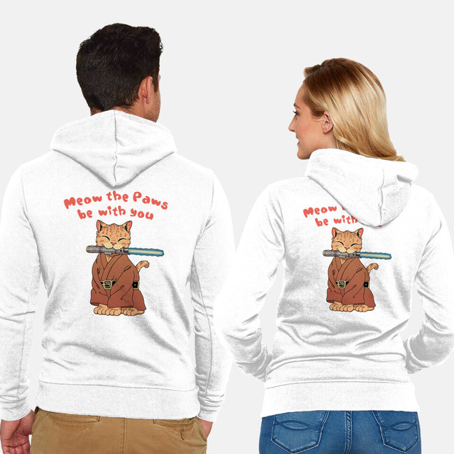 Meow The Paws Be With You-Unisex-Zip-Up-Sweatshirt-vp021