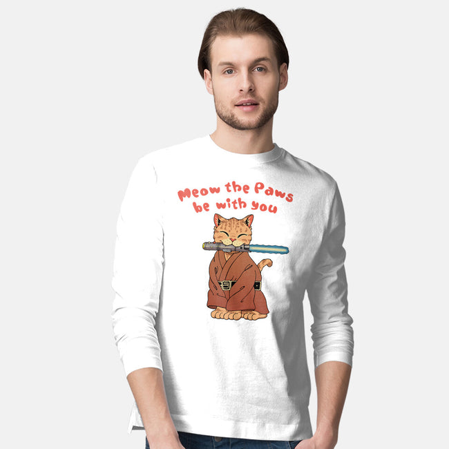 Meow The Paws Be With You-Mens-Long Sleeved-Tee-vp021