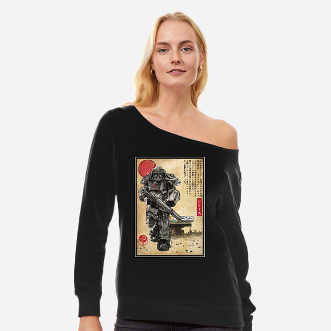 The Way Of Maximus Ukiyo-Womens-Off Shoulder-Sweatshirt-DrMonekers