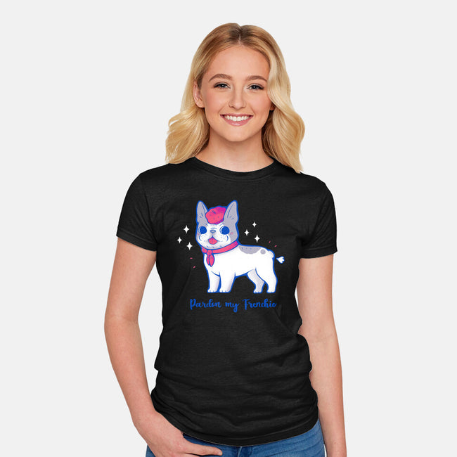 Cute Pardon My Frenchie-Womens-Fitted-Tee-xMorfina