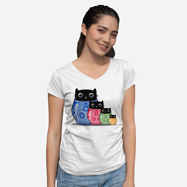 Catryoshka-Womens-V-Neck-Tee-erion_designs