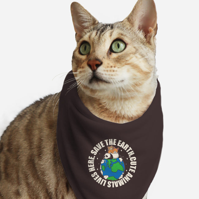 Cute Animals Live Here-Cat-Bandana-Pet Collar-turborat14