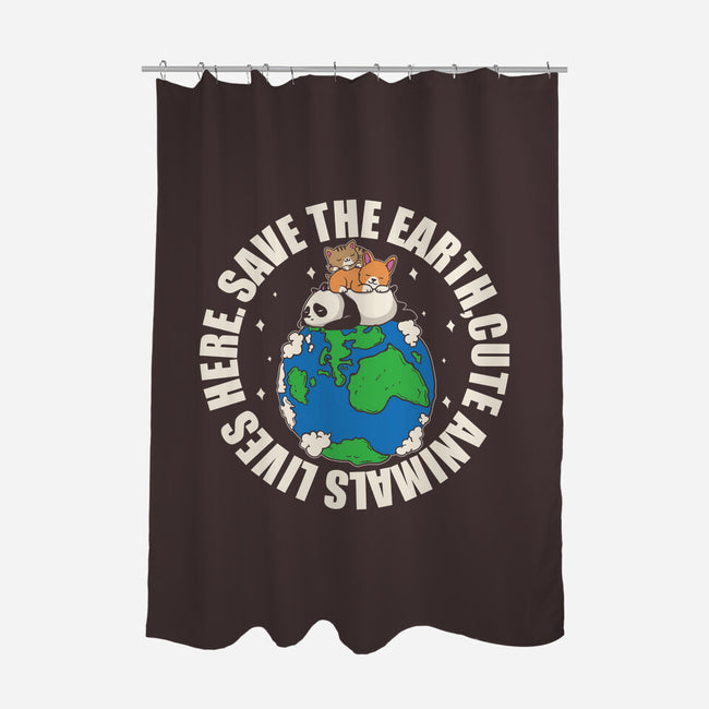 Cute Animals Live Here-None-Polyester-Shower Curtain-turborat14