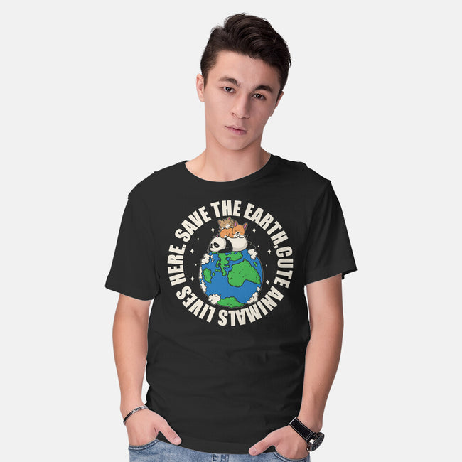 Cute Animals Live Here-Mens-Basic-Tee-turborat14