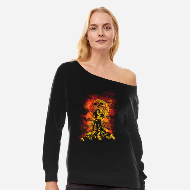 Necromicon-Womens-Off Shoulder-Sweatshirt-dalethesk8er