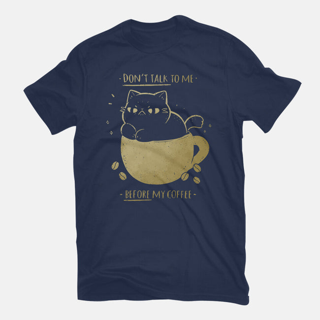 Angry Cat Before Coffee-Womens-Basic-Tee-xMorfina
