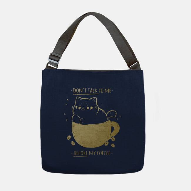 Angry Cat Before Coffee-None-Adjustable Tote-Bag-xMorfina