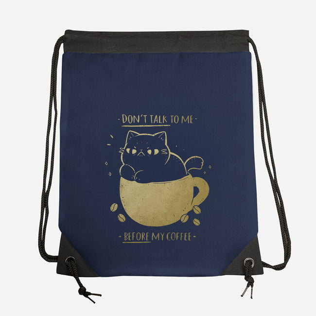 Angry Cat Before Coffee-None-Drawstring-Bag-xMorfina