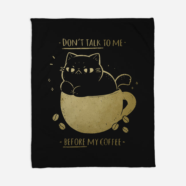 Angry Cat Before Coffee-None-Fleece-Blanket-xMorfina