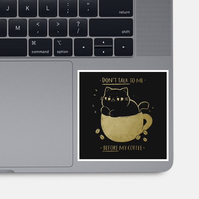 Angry Cat Before Coffee-None-Glossy-Sticker-xMorfina